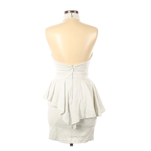 BEBE Ruffle Mini High Neck cut out key hole dress - Picture 2 of 6